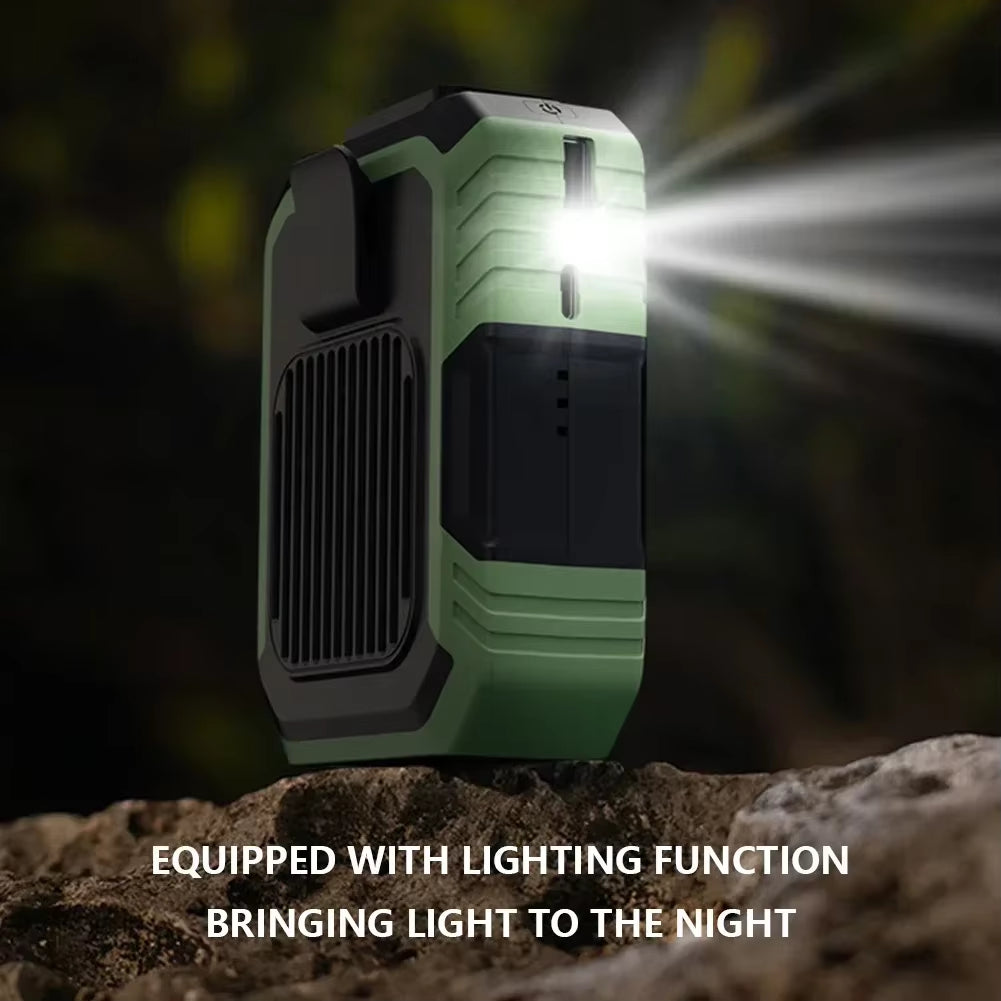 4000Mah Portable Mini Waist Fan Wearable Personal Fan 3 Speed USB Rechargeable Waist Clip Fan Emergency Mobile Power for Outdoor