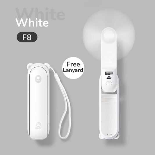 Portable Fan Mini Handheld Fan USB 4500Mah Recharge Hand Held Small 3 In1 Pocket Fan with Power Bank Flashlight Feature