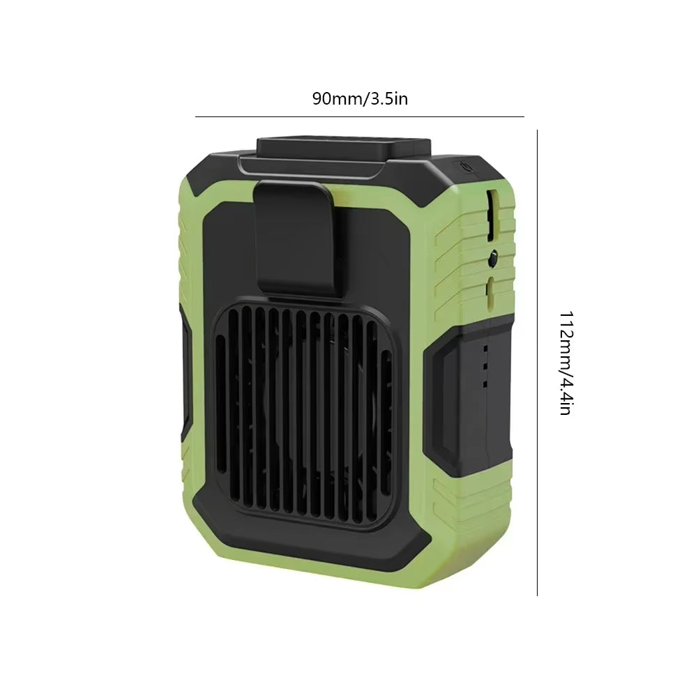 4000Mah Portable Mini Waist Fan Wearable Personal Fan 3 Speed USB Rechargeable Waist Clip Fan Emergency Mobile Power for Outdoor