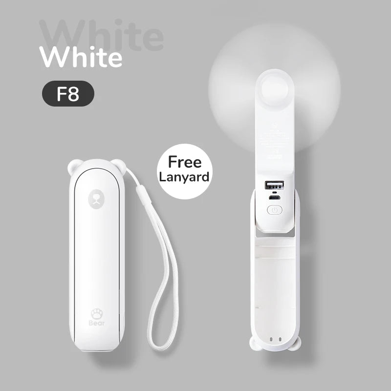 Portable Fan Mini Handheld Fan USB 4500Mah Recharge Hand Held Small 3 In1 Pocket Fan with Power Bank Flashlight Feature